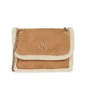 Saint Laurent shearling suede Nikki bag
